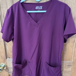 Women's Short Sleeve V-Neck Top - Deep Purple